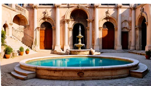 inside courtyard,courtyard,maximilian fountain,courtyards,qasr al watan,old fountain,qasr al kharrana,alcazar of seville,quasr al-kharana,fontaine,fountain,garden of the fountain,alhambra,qasr amra,umayyad palace,floor fountain,deruta,august fountain,mikvah,hamam,Art,Classical Oil Painting,Classical Oil Painting 32