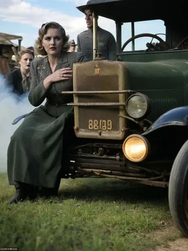 witch driving a car,jalopy,blandings,steam car,locomobile m48,buick eight