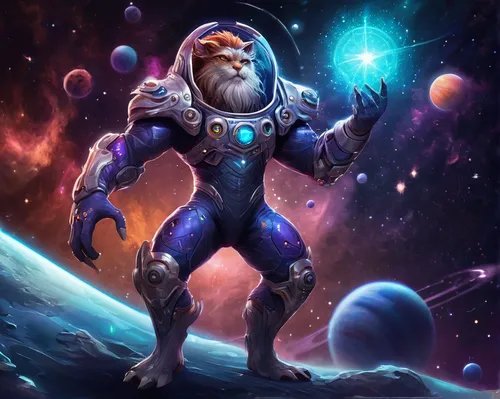 emperor of space,astropeiler,nebula guardian,astral traveler,astronira,thanos,thanos infinity war,astro,herfstanemoon,argus,astronomer,vladimir,ophiuchus,zeus,io,zodiac sign leo,spacescraft,the universe,astronomical,space art,Conceptual Art,Sci-Fi,Sci-Fi 30