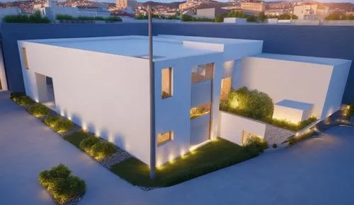 crear edificio de galeria y academia de artes con vegetacion iluminacion natural  ,townhomes,3d rendering,residencial,homebuilding,immobilier,passivhaus,vivienda,duplexes,cubic house,modern house,inmo