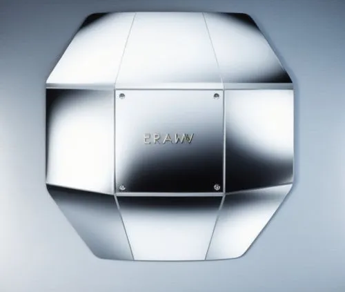 a shiny metal emblem that reads w on it,prism ball,arcam,bvlgari,ball cube,crystalball,osram,Photography,General,Realistic