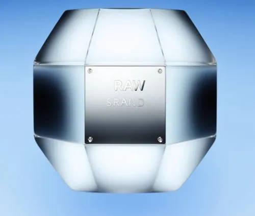 an empty glass bottle is on top of a blue surface,ball cube,crystalball,glass ball,cube surface,glass sphere,prism ball,Photography,General,Realistic