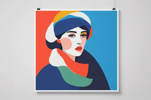 art deco woman,vector graphic,wpap,vector illustration,pop art style,cool pop art,girl-in-pop-art,retro woman,frame illustration,girl with a pearl earring,fashion vector,frame border illustration,pop art woman,vector art,popart,adobe illustrator,headscarf,callas,retro women,retro girl,Art,Artistic Painting,Artistic Painting 36