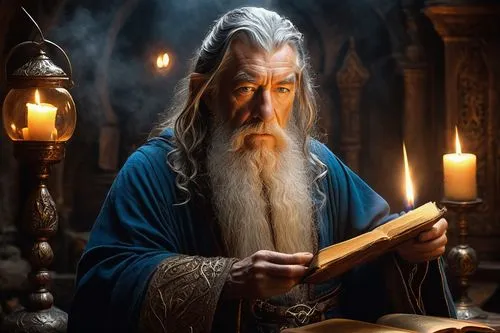 thingol,spellbook,seregil,dumbledore,raistlin,asatru,gandalf,elrond,thorin,wizard,sorcerer,elvish,the wizard,heorot,emrys,archimandrite,ladislaus,cailleach,dwarven,gandert,Art,Classical Oil Painting,Classical Oil Painting 31