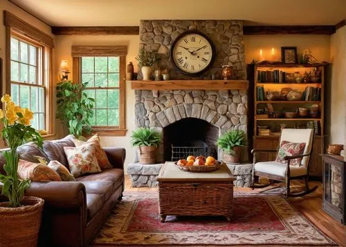 fireplaces,fire place,fireplace,sitting room,family room,autumn decor,home interior,interior decor,country cottage,chimneypiece,warm and cozy,luxury home interior,contemporary decor,christmas fireplace,living room,inglenook,interior design,fireside,coziness,great room,Illustration,American Style,American Style 01