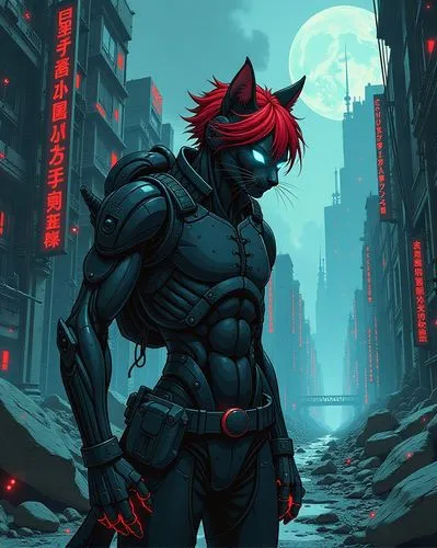 celldweller,nightwing,cyberdog,strider,cyberpunk,cyberian,Illustration,American Style,American Style 01