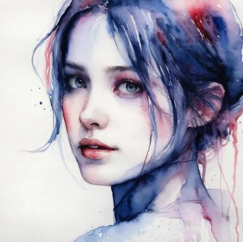 kommuna,hoshihananomia,jingna,watercolor blue,zuoying,cortana,Illustration,Paper based,Paper Based 20