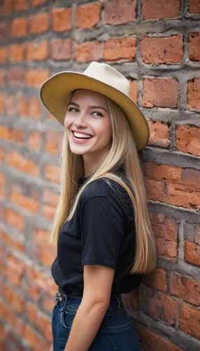 girl wearing hat,leather hat,fedora,sombrero,sonrisa,the hat-female,women's hat,hat retro,yellow sun hat,brynn,ladies hat,brick background,hat womens,panama hat,akubra,brown hat,kaci,pink hat,darci,yellow background,Conceptual Art,Fantasy,Fantasy 04