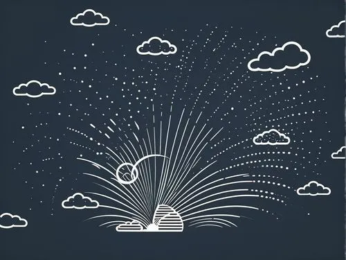 fireworks are lit and the sky has stars,cloud play,cloud image,soundcloud logo,raincloud,threadless,chalkboard background,Illustration,Black and White,Black and White 04