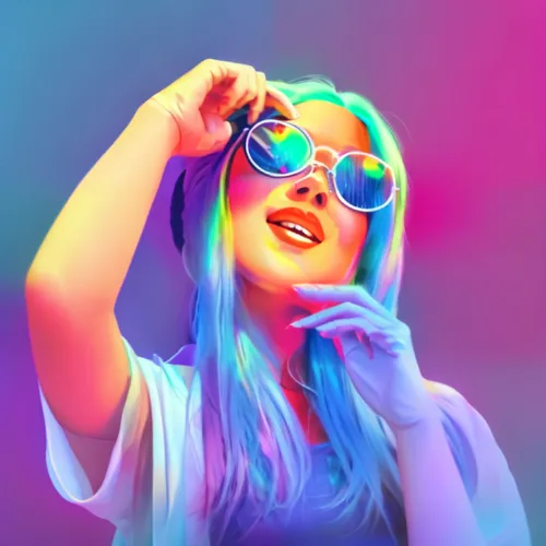 rainbow pencil background,rainbow background,vector illustration,tiktok icon,vector art,colorful background,gradient effect,fashion vector,wpap,gradient mesh,color glasses,vector graphic,portrait background,colorful foil background,anaglyph,colorful,digiart,retro girl,color background,edit icon