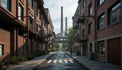 old linden alley,crewdson,callowhill,chimneys,brownstones,factory chimney,alleyways,smokestack,alleyway,cryengine,weatherfield,alley,ancoats,industrial landscape,urban landscape,hoboken condos for sale,potteries,redbrick,homes for sale in hoboken nj,brickworks