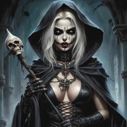 gothic woman,gothic portrait,vampire woman,dance of death,dark elf,vampire lady,sorceress,evil woman,dark gothic mood,gothic,maiden,undead warlock,gothic style,huntress,gothic fashion,grim reaper,goth woman,dark art,skull bones,vampira,Illustration,Realistic Fantasy,Realistic Fantasy 10