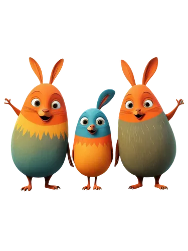 rabbit family,hatchings,grumblers,pajaritos,garrison,minimo,easter rabbits,rabbits,nest easter,starters,three friends,moppets,garrisons,chanteys,furbys,slimes,rabbit owl,chicken chicks,trio,colored eggs,Illustration,Abstract Fantasy,Abstract Fantasy 15