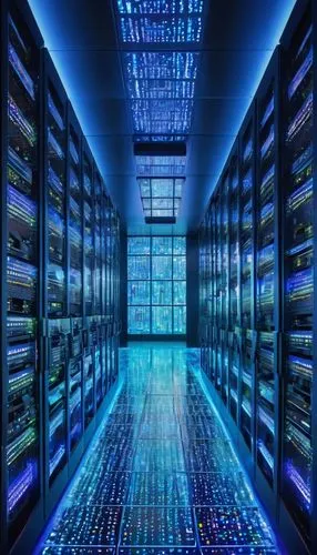 Azure cloud, 3-tier architecture, modern data center, sleek glass building, metallic framework, rows of servers, LED lights, wires, circuit boards, futuristic ambiance, high-angle shot, dramatic light