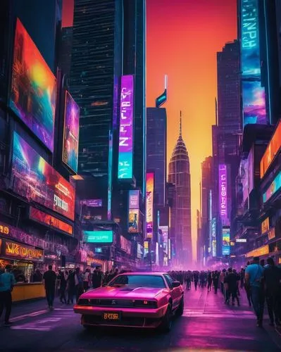 colorful city,time square,new york taxi,new york streets,neons,times square,cyberpunk,world digital painting,camaros,cityscape,manhattan,new york,3d car wallpaper,nytr,nyclu,car wallpapers,newyork,camaro,futuristic landscape,retro car,Photography,General,Fantasy