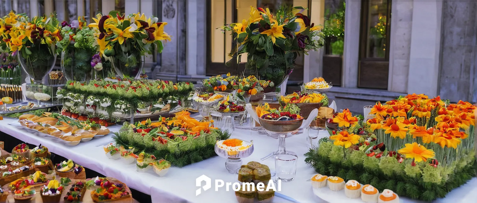 Create a vibrant and energetic catering service in Bern for a wedding reception.,persian new year's table,flower booth,table arrangement,tablescape,catering service bern,flower cart,iranian nowruz,flo