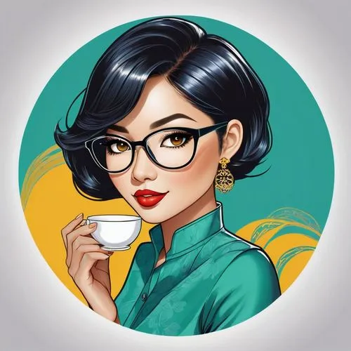 coffee tea illustration,flat blogger icon,coffee icons,woman drinking coffee,blogger icon,barista,illustrator,dribbble,coffee background,whatsapp icon,vector illustration,telegram icon,dribbble icon,jasmine tea,retro woman,parvathy,rafidah,retro girl,tiktok icon,coffee tea drawing,Unique,Design,Logo Design