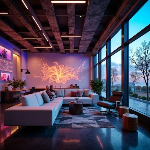 modern decor,interior modern design,contemporary decor,apartment lounge,interior design,modern living room,3d rendering,neon coffee,livingroom,lobby,hotel lobby,interior decoration,living room,lounges,sky apartment,penthouses,andaz,sky space concept,ambient lights,clubroom