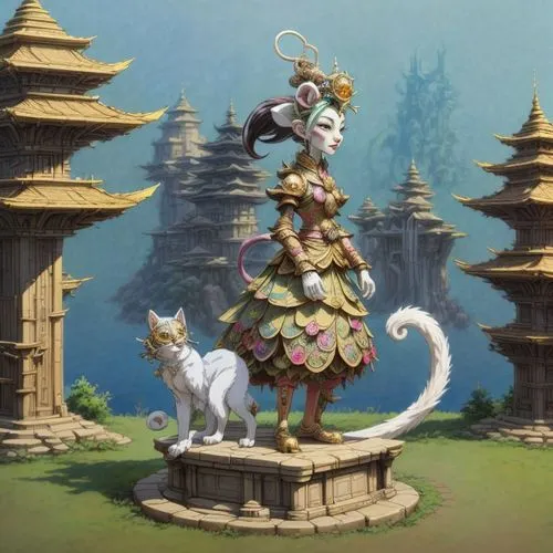 bastet,rakshasa,cat pageant,korin,kinnara,qilin,cat warrior,white cat,miao,amaterasu,kuanyin,jiwan,sunzha,white tiger,miqati,diaochan,panduru,xixia,nezha,white bengal tiger