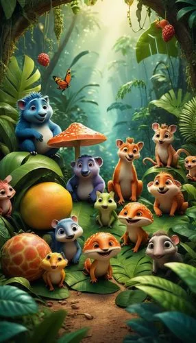 frog gathering,cartoon forest,ohana,madagascar,madagascans,pikmin,fairy forest,pajaritos,multituberculates,multitudinous,duendes,children's background,frog background,scandia gnomes,madagascan,fairy village,fairy world,paruta,pelicula,little world,Photography,General,Cinematic