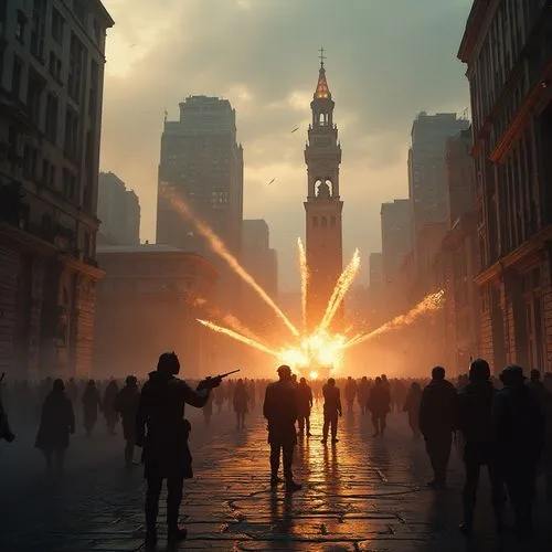 sunburst background,city in flames,light phenomenon,sunstorm,rapture,apocalyptic,sunburst,philadelphians,daylights,lens flare,warszawa,philadelphian,sun burst,daybreaker,philadelphia,photo manipulation,burning torch,incandescence,incidence of light,overawe,Photography,General,Fantasy