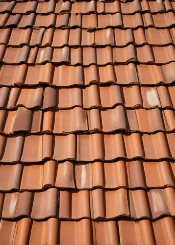 Architectural shingles, roof, clay tiles, orange-brown color, slightly curved, layered structure, overlapping pattern, rustic texture, Mediterranean villa, Italian-style mansion, sunny afternoon, clea