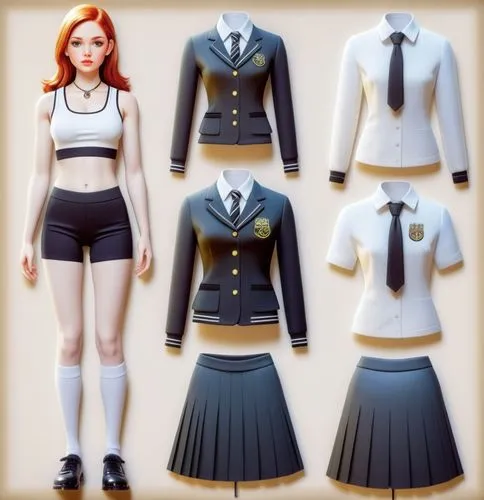 a uniform,derivable,uniforms,uniform,police uniforms,school clothes,women's clothing,school skirt,dressup,attires,outfits,bodices,military uniform,black and white pieces,retro styled,ladies clothes,clover jackets,tailcoats,trinian,kantai collection sailor,Illustration,Vector,Vector 03