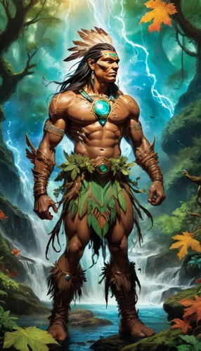 druid,wind warrior,barbarian,tribal chief,druid stone,forest man,forest king lion,druid grove,tarzan,shaman,heroic fantasy,fantasy warrior,polynesian,tree man,patrol,shamanism,dane axe,cave man,male character,acrid chestnut,Conceptual Art,Fantasy,Fantasy 26