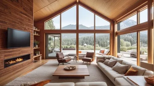 modern living room,living room modern tv,living room,livingroom,family room,the cabin in the mountains,interior modern design,log home,log cabin,snohetta,luxury home interior,wood window,modern decor,wooden windows,wooden beams,chalet,fire place,sitting room,modern minimalist lounge,contemporary decor,Photography,General,Realistic