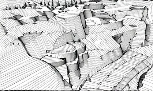 city blocks,kirrarchitecture,geometric ai file,escher village,peter-pavel's fortress,isometric,topography,urban development,spatialship,townscape,scale model,destroyed city,escher,srtm,urban design,te