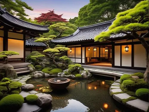 japan garden,japanese zen garden,japanese garden,japanese garden ornament,japanese-style room,zen garden,asian architecture,ryokan,ryokans,kyoto,teahouse,japon,beautiful japan,japanese shrine,heian,japan landscape,dojo,sake gardens,japanese art,hyang garden,Illustration,Japanese style,Japanese Style 13