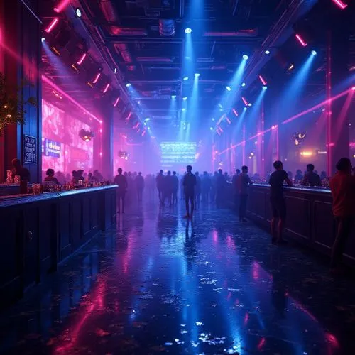 nightclub,dancefloor,neon coffee,spaceland,nightclubs,clubbing,rain bar,bladerunner,neon drinks,cyberscene,dance club,cybercity,nightlife,neon cocktails,colored lights,dancefloors,cinema strip,neon light,cyberpunk,atmosfera,Photography,General,Realistic