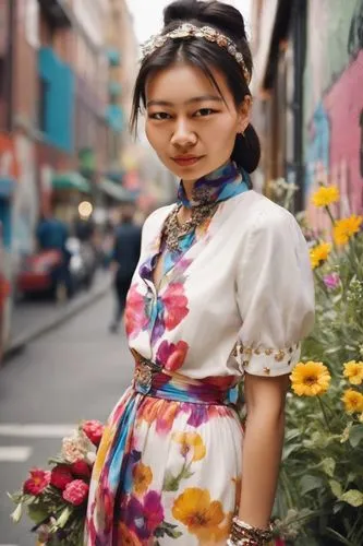 hanbok,oriental girl,fashionable girl,vintage asian,korean culture,japanese woman,beautiful girl with flowers,asian costume,asian woman,geisha girl,tibet terrier,oriental princess,vintage fashion,girl in flowers,asian girl,flowered tie,korean,japanese kawaii,girl in a historic way,vintage girl,Photography,Cinematic