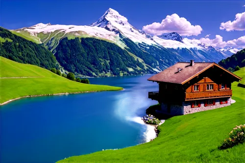 swiss alps,switzerland,bernese oberland,house with lake,eastern switzerland,suisse,lake lucerne region,suiza,switzerland chf,switzerlands,swiss house,swiss,southeast switzerland,house in mountains,lake lucerne,austria,alpsee,obersee,lake forggensee,alps,Art,Classical Oil Painting,Classical Oil Painting 27