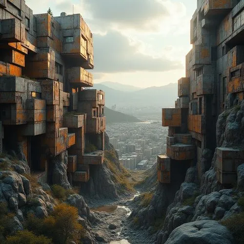 sedensky,erebor,theed,tirith,futuristic architecture,varsavsky,futuristic landscape,ancient city,arcology,nargothrond,bonestell,terrigen,shannara,terraform,destroyed city,cube stilt houses,homeworlds,coruscant,townships,homeworld,Photography,General,Realistic