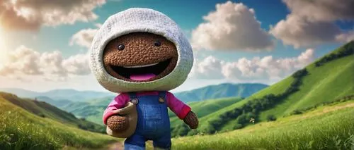 acorn,peanuts,chia,buckwheat,pumpernickel,animated cartoon,potato character,cute cartoon character,clay animation,gnome,azuki bean,pubg mascot,hay balls,chocolate-coated peanut,miguel of coco,cinema 4d,agnes,bob,coco,bob hat,Conceptual Art,Fantasy,Fantasy 21