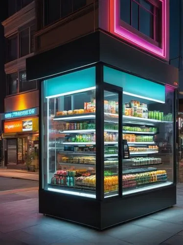 store front,storefront,neon ice cream,ice cream shop,shopfront,store fronts,netgrocer,refrigeration,bodega,kitchen shop,larder,cornershop,grocer,refrigerated,candy store,homegrocer,minimart,automat,candy shop,refrigerating,Illustration,Paper based,Paper Based 18