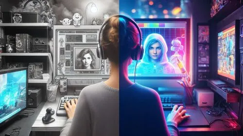 computer art,girl at the computer,computervision,cyberia,computer graphics,computer games