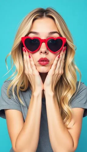 sourcefed,red green glasses,red background,on a red background,marzia,color glasses,Illustration,Black and White,Black and White 02