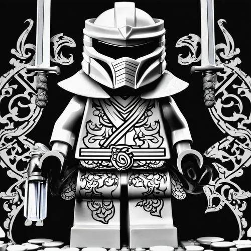 knight armor,ninjago,ashigaru,knight,knightly,warden,Illustration,Black and White,Black and White 03