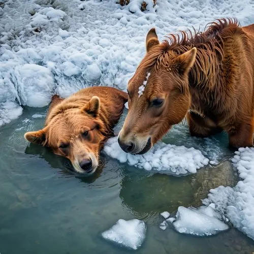 horse with cub,dülmen wild horses,icelandic horse,haflinger,iceland foal,watering hole,iceland horse,wild horses,mare and foal,winter animals,brown bears,beautiful horses,horse love,hunting dogs,przewalski's horse,ridgebacks,goldens,horses,equines,horse herd,Photography,General,Realistic