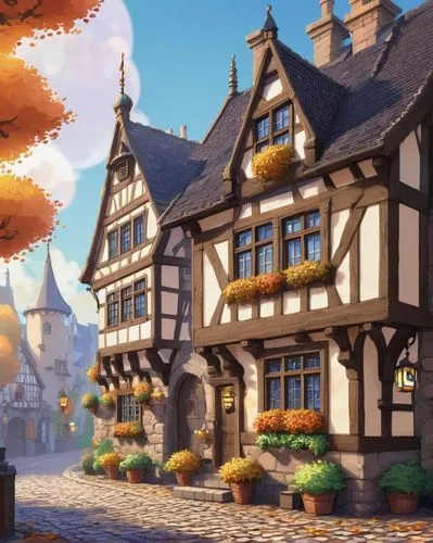 sylvania,oktoberfest background,medieval town,maplecroft,townscapes,medieval street,knight village,autumn theme,aurora village,rodenburg,old town,alpine village,tavern,highstein,autumn background,town square,quaint,newcrest,pub,escher village,Unique,Pixel,Pixel 02