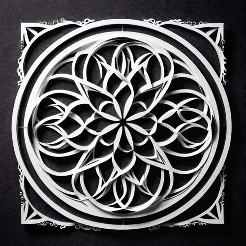 knotwork,flower of life,scrollwork,fretwork,circular ornament,Unique,Paper Cuts,Paper Cuts 10