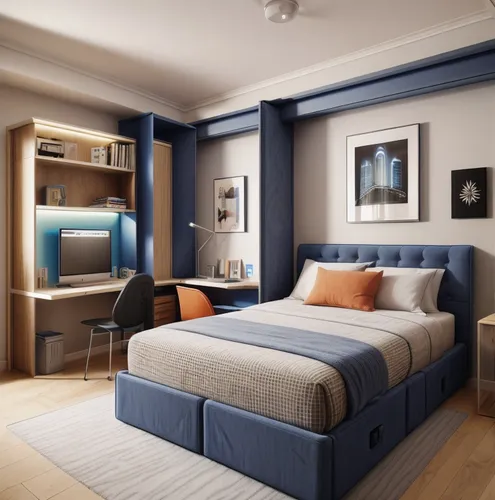 modern room,guest room,guestroom,bedroom,3d rendering,modern decor,search interior solutions,great room,blue room,shared apartment,contemporary decor,bed frame,interior design,sleeping room,smart home,an apartment,interior modern design,interior decoration,apartment,render