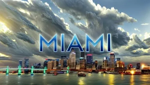 a city skyline with the word miami on top,miamians,miamis,miami,hkmiami,biscayne,hallandale