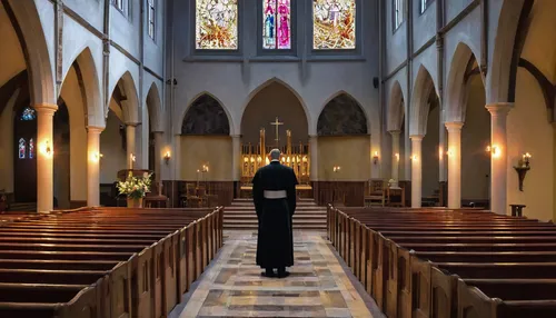 woman praying,praying woman,man praying,interior view,the interior,choir,interior,chapel,priesthood,altar,pilgrimage chapel,sanctuary,carmelite order,boy praying,aisle,collegiate basilica,metropolitan bishop,benedictine,the abbot of olib,priest,Illustration,Realistic Fantasy,Realistic Fantasy 27