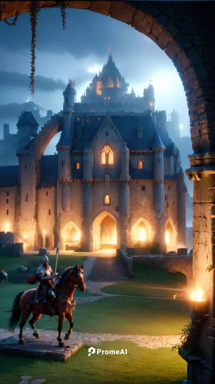 north medieval, castle, gladiator o horse in foreground, fogy, night


,townsmen,neverwinter,arenanet,knight village,knight's castle,fantasyland,castleguard,castle of the corvin,castlelike,darkfall,te