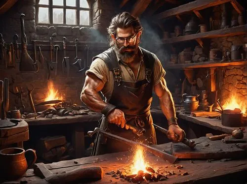 blacksmith,blacksmiths,blacksmithing,tinsmith,smithing,ironmaking,metalworker,forging,candlemaker,ironworking,handcrafting,metalsmith,a carpenter,craftsman,knifemaker,swordsmith,shipwright,farriers,charrier,coppersmith,Art,Classical Oil Painting,Classical Oil Painting 12