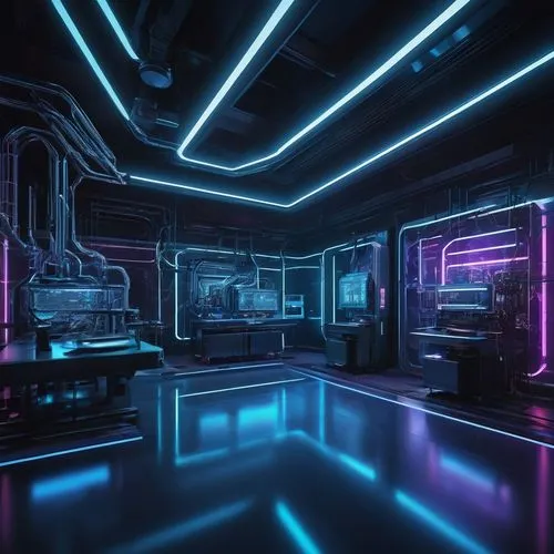 spaceship interior,ufo interior,nightclub,3d render,neon coffee,cyberscene,cinema 4d,cyberia,3d background,synthetic,tron,sulaco,synth,80's design,futuristic,scifi,cyberpunk,computer room,neon,sci - fi,Illustration,Realistic Fantasy,Realistic Fantasy 06