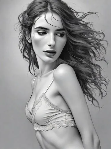 jingna,charcoal pencil,charcoal drawing,pencil drawings,pencil drawing,female model,Digital Art,Line Art